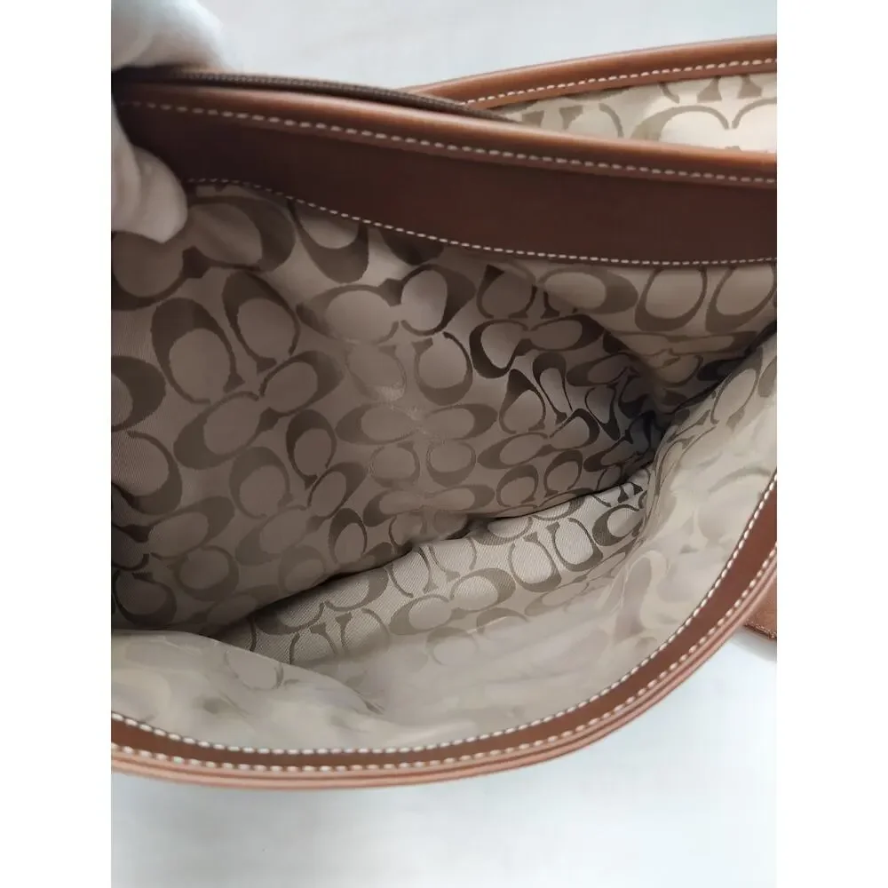 Coach Lexington British Tan Leather Briefcase Messenger Crossbody Bag - Vintage